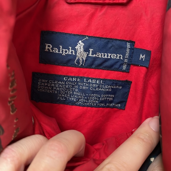 Ralph Lauren Red Equestrian Down Puffer Jacket-Vintage - Picture 3 of 6